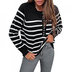 One Day Only！60.0% off shermie Women's Crew Neck Pullover Sweaters with Cute Red Heart Pattern Elb..