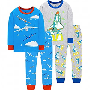 Pajamas For Boys Christmas Baby Truk Clothes Kid Children Pants Set 4 Pieces Sleepwear now 70.0% o..