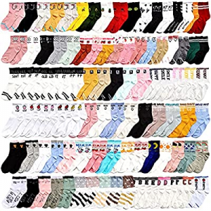 One Day Only！20 Pairs Womens Socks Pattern at Random Bulk Crew Colorful now 40.0% off 
