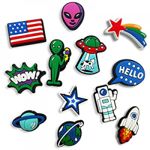 Shoe Charms Travel 12 Pcs Alien Charms for Boys and Teens now 50.0% off , Croc Pins for Bogg Bag, ..