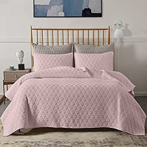 Figuran Jersey Quilt Set Moisture Triangle Stitched Light Weight 3 Piece Oversized All-Season Quil..