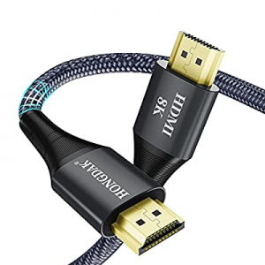 HONGDAK 8K HDMI Cable 48Gbps 10FT now 55.0% off , Ultra High Speed HDMI Braided Cord-4K@120Hz 8K@6..