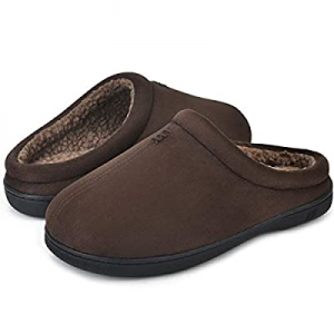 DL Men's Cozy Memory Foam Slippers with Fuzzy Plush Wool-Like Lining now 60.0% off , Slip on House..