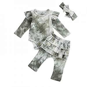 Toddler Baby Girls Tie Dye Pajamas Set Crawling Clothes Newborn Baby Boy Romper Tops PJS Outfits n..