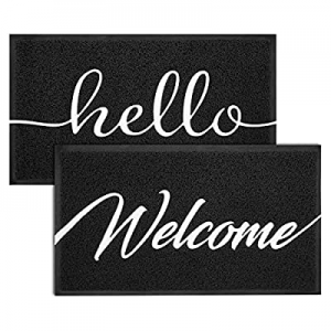 EARTHALL Door Mat 2-Pack Outdoor Indoor Hello Welcome Doormat now 60.0% off , 30"x17.5", Durable F..