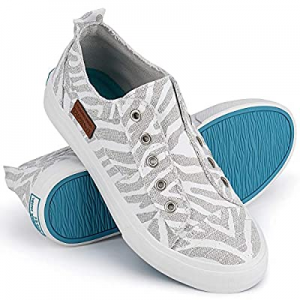 JENN ARDOR Womens Canvas Sneakers Fashion Shoes Low Top Unlaced Slip on Canvas Casual Shoes now 50..