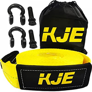 One Day Only！Off-Road Tow Recovery Strap now 70.0% off , Shackle Hitch Receiver 3" x 20' 27000lb B..