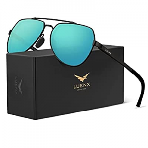 LUENX Aviator Sunglasses for Men Women Polarized New Shades Large Metal Frame - UV 400 Protection ..
