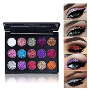 Glitter Eyeshadow Makeup Palette -Small Sequins Shimmer Matte Eyeshadow Professional Makeup Natural