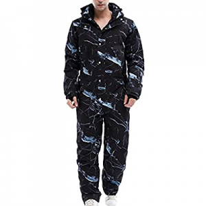 One Day Only！33.0% off WANLISS Mens One Piece Ski Suit Colorful Jumpsuits Snowboard Snowsuits Wint..