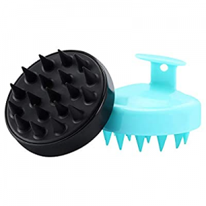 Scalp Massager, JOYWA Shampoo Brush 2 Pack Scalp Care Brush with Soft Silicone (Black and Blue)