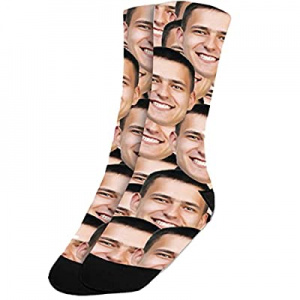Custom Socks with Face, Cat and Dog Picture on Socks Personalized Colorful Crew Socks for Men Wome..