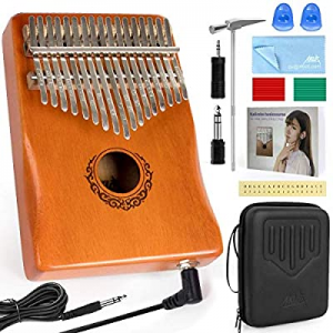 AKLOT Electric Kalimba 17 Keys now 10.0% off , EQ Kalimbas Thumb Piano Solid Wood Marimba with Bui..