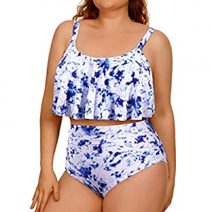 Aqua Eve Women Plus Size Bikini Set Two Piece Swimsuits High Waisted Tummy Control Bathing Suits n..