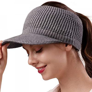 15.0% off Camptrace Beanie Tail Winter Hats for Women Warm Knit Messy High Bun Ponytail Hat Visor ..
