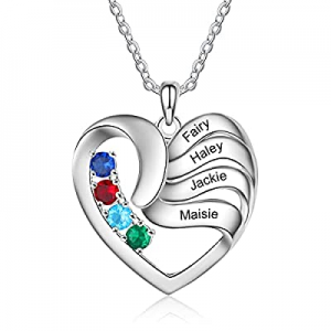 kaululu Custom 2/3/4/5 Names & Birthstone Necklaces for Women now 50.0% off ,Name Necklace Persona..