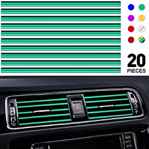 One Day Only！PYHLVCLF 20 Pieces Universal Car Air Conditioner Vent Trim Decoration Strip Accessori..