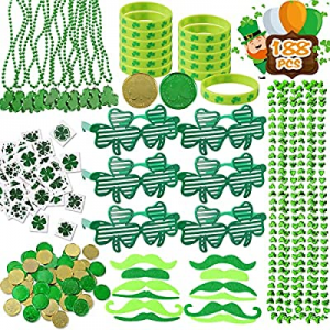 Max Fun 188pcs St. Patricks Day Party Favors Set Saint Patricks Day Irish Shamrock 18 Bracelets 12 M