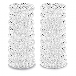 18 Pcs Women Ponytail Braid Hair Elastic No Crease Spiral Hair Ties, Girls Multi-color Waterproof Co