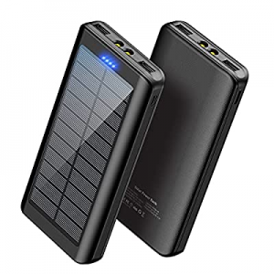 Solar Charger Power Bank 30000mAh - YPWA Portable Charger Power Bank Solar Phone Charger 2 USB Outpu