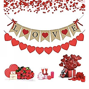 Valentines Day Banner Burlap,Love Banner Burlap,Valentines Day Banner Fireplace,Happy Valentines Day
