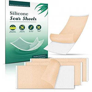 Silicone Scar Sheets, Scar Removal Patches for Keloid, C-Section, Surgery, Burn, Acne, 5 pcs Reusabl
