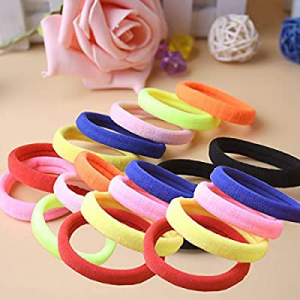 Hair Ties Seamless Hair Bands 4 mm Thick Black Ponytail Holders Hair Accessories No Crease Damage (C