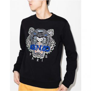 Kenzo tiger-embroidered 套头衫