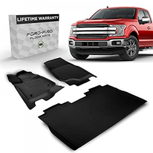 25.0% off Ford F-150 Compatible Floor Mats SuperCrew Cab 21 - 22 2021 2022 Black Interior Accessor..