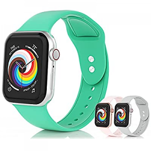 SEETEN 3 Pack Bands Compatible with Apple Watch Band 38mm 40mm 41mm 42mm 44mm 45mm Women Men, Soft a