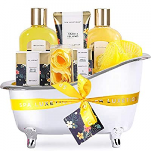 Spa Luxetique Spa Gift Baskets for Women, 8pcs Bath Gift Set Includes Body Lotion, Bubble Bath, Bath