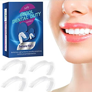 Mouth Guard, Mouth Guard for Clenching Teeth at Night, 2 Sizes Pack of 4 Moldable Mouth Guard for Gr