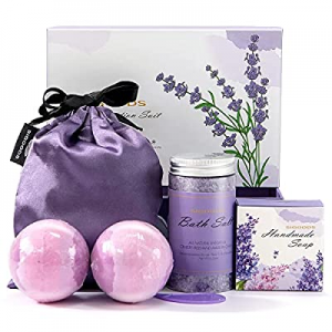 Womens Bath Set Gift Baskets for Women & Girls, SIGOODS Women's Day Mom's Gift, 6 in 1 Bath Birthday