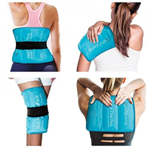 Ice Packs for Injuries, 10.5"x14.5" Comfytemp Reusable Gel Ice Pack with Strap for Shoulders, Knee,