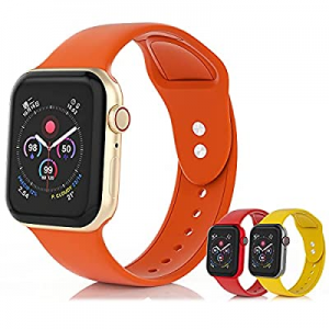 SEETEN 3 Pack Bands Compatible with Apple Watch Band 38mm 40mm 41mm 42mm 44mm 45mm Women Men, Soft a