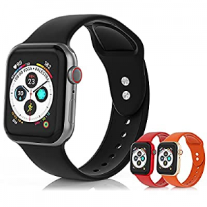 SEETEN 3 Pack Bands Compatible with Apple Watch Band 38mm 40mm 41mm 42mm 44mm 45mm Women Men, Soft a
