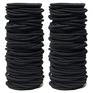 【100 PCS】Elastic Hair Ties,4mm*5cm, Elastic Ponytail Perfect for Fine and Curly Hair, Hair Bands No