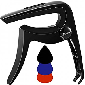 NANIWAN Guitar Capo 3 IN 1 Zinc Alloy Acoustic Guitar Capo with Pick Holder and 3 Picks Capo for Aco