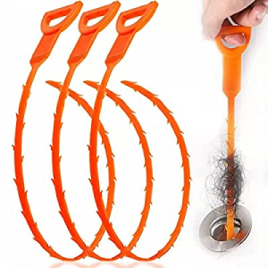 HFLYJPYW 3 Pack25Inch Hair snake Hair Drain Clog Remover Cleaning Tool, sink snakeDrain Hair Remover