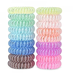 TIZZYT Spiral Hair Ties, No Crease Hair Elastics , Phone Cord Hair Ties, Ponytail Braid Holder For W