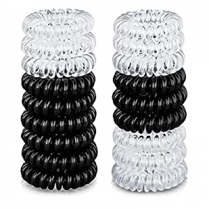 18 Pcs Women Ponytail Braid Hair Elastic No Crease Spiral Hair Ties, Girls Multi-color Waterproof Co