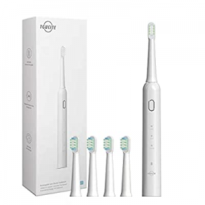 Sonic Electric Toothbrush with 4 Brush Heads for Adults, 1.5 Hours Charging for 45 Days, 3 Modes, 2 