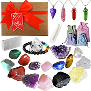 Healing Crystals Set 23 Chakra Crystals and Healing Stones kit Crystals for Beginners Set,Birthday G