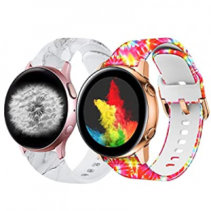 2Pack For Samsung Active 2 Watch Bands 44mm 40mm Galaxy Watch 42mm Band 20mm Watch Band Non-Fading w