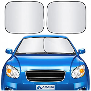 2-Piece Car Windshield Sun Shade Automotive Windshield Sunshades Foldable Retractable 2 Pcs Sun Sh..