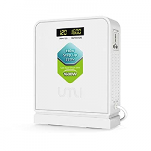 UMI 110V to 220V Step Up Voltage Converter 1600W for Euro and China Appliance with Toroidal Transfor