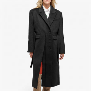 OTTOLINGER 女士羊毛混紡大衣，黑色長款，3.5折
