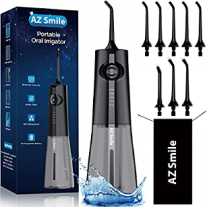 Cordless Water Flosser for Teeth Cleaning, AZ Smile 5 Modes Portable Oral Irrigator for Teeth, Gums,