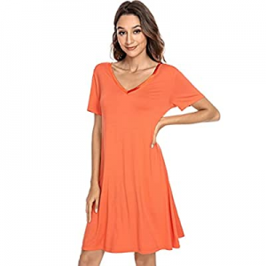 One Day Only！50.0% off YOSOFT Nightgowns for Women Short Sleeve Sleepwear Soft Bamboo Pajamas Slee..