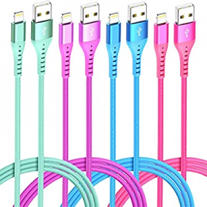 One Day Only！4Colors iPhone Lightning Cable Rapid Cord [4-Pack 3/6/6/10ft] Apple MFi Certified Lon..